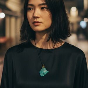 Vintage Raw Turquoise Nugget Pendant